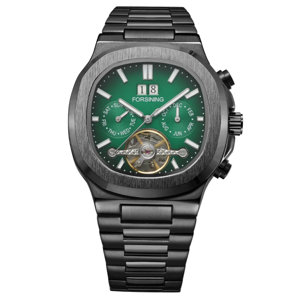 Luxury Men's Blue Tourbillon Automatic Watch