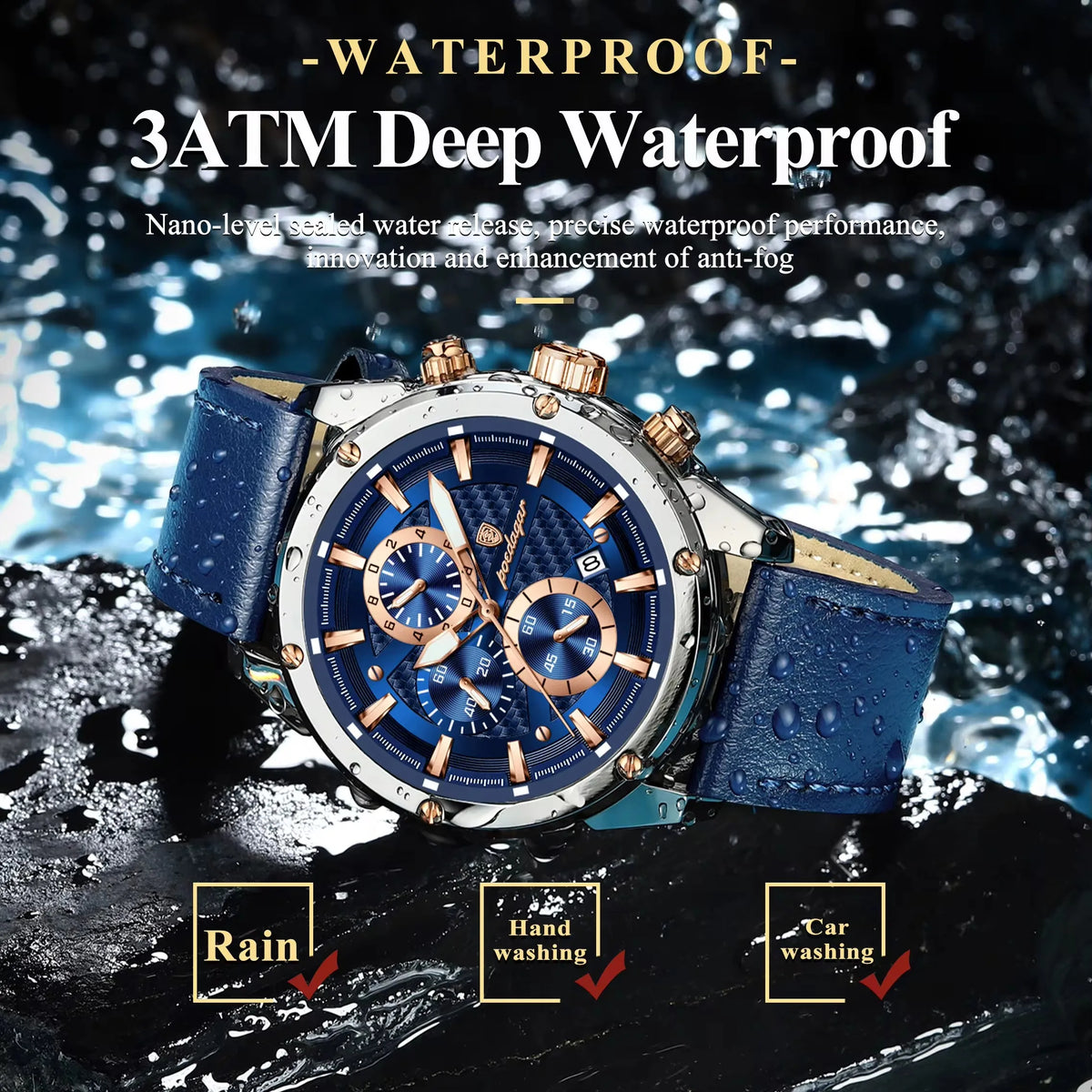 POEDAGAR Luxury Sports Men's Chronograph Watch