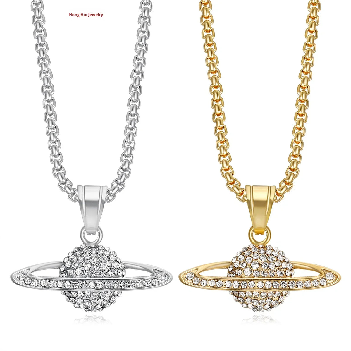 Iced Gold Pendant with Pear Zircon Design