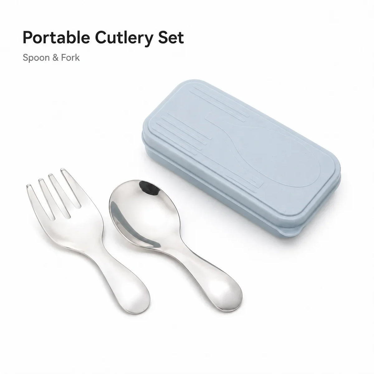 Portable Stainless Steel Spoon Fork Set with Travel Case