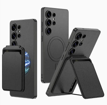 Business Plain Leather Built-in Magnetic Charging