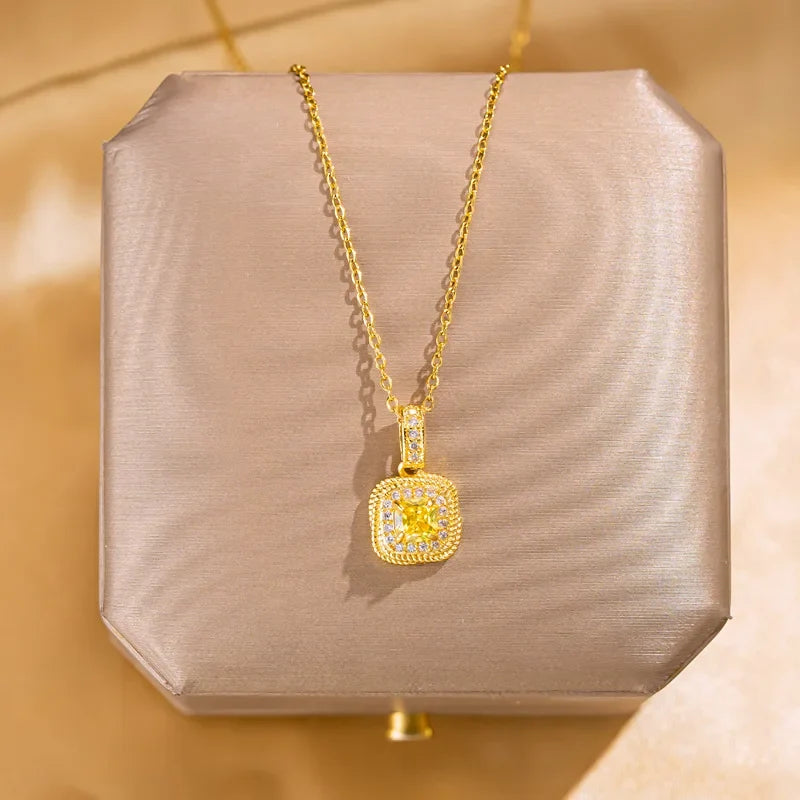 Gold Plated Zircon Diamond Collar Necklace