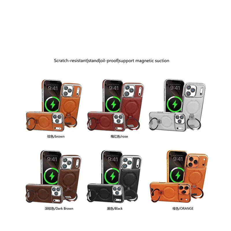 Luxury Magnetic Leather Phone Case for iPhone