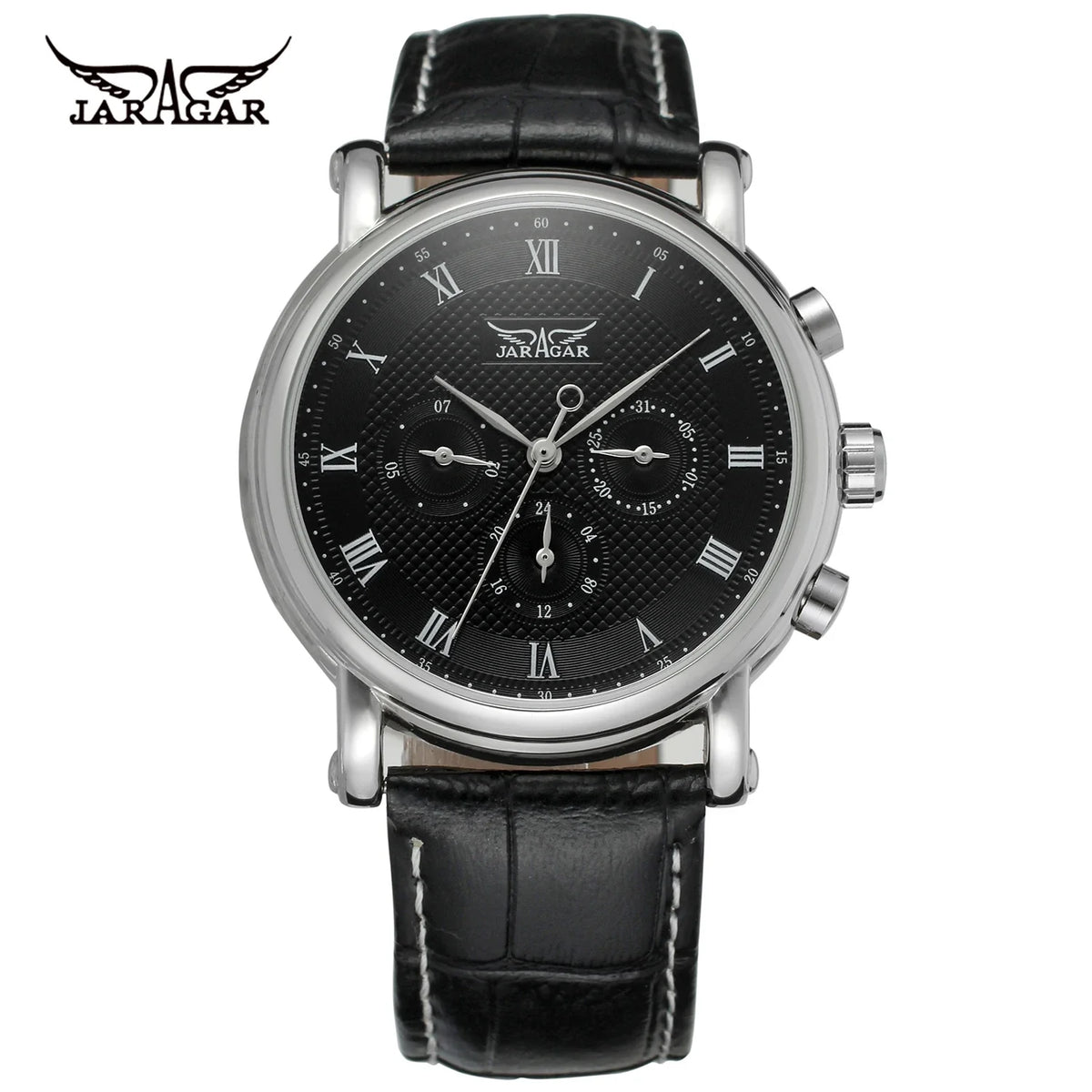 JARAGAR Men's Automatic Leather Watch