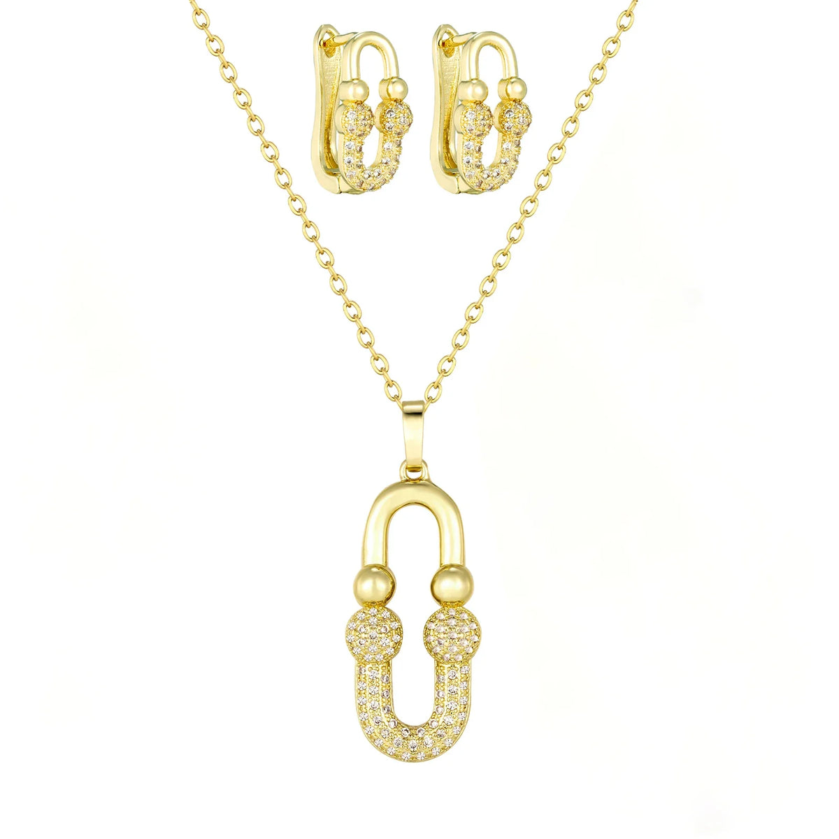 Luxury 14k Gold Plated Zircon Jewelry Set