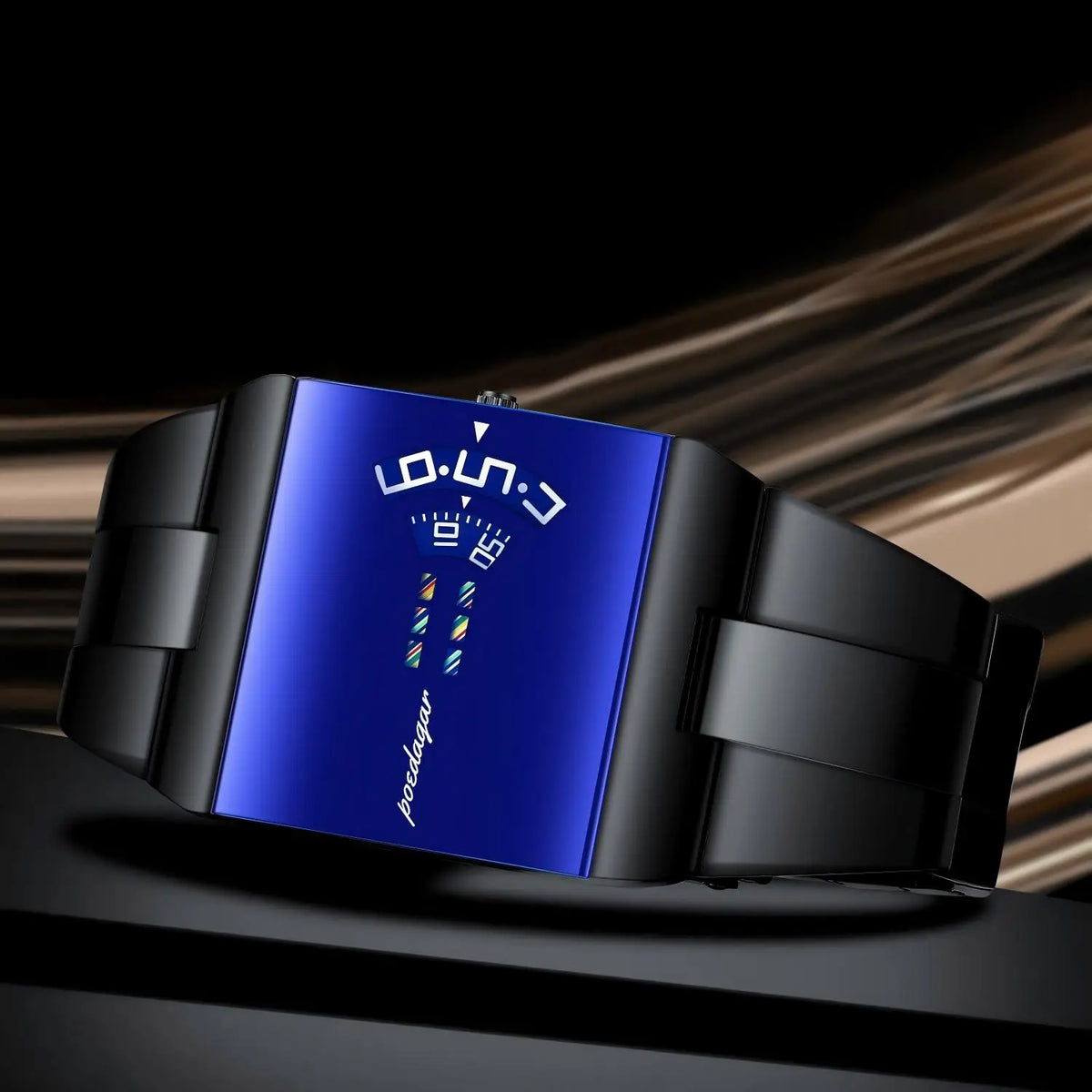 Poedagar 857 Men Quartz Wrist Watch Stylish Trendy Futuristic Unique Design 3ATM Waterproof Alloy Case Stainless Steel Band