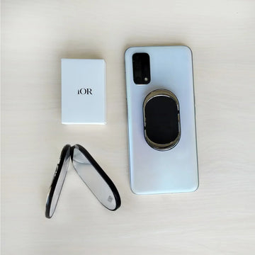 Luxury Designer Metallic Mirror Phone Foldable Oval Smartphone Holder