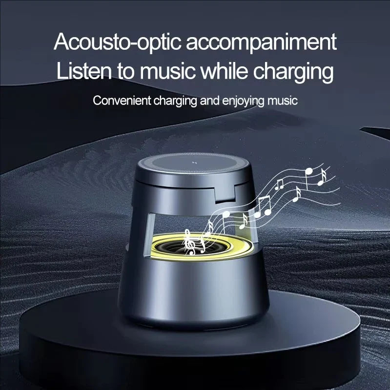 Newest 5 in 1 Wireless Fast Charger Stand with Speaker 3 in 1 Smart