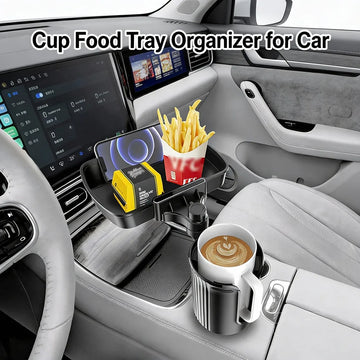 Upgrade 3-in-1 Multi-Function Car Food Table Tray Organizer