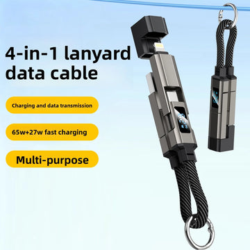 4 in 1 Nylon Braided Keychain Charging Cable