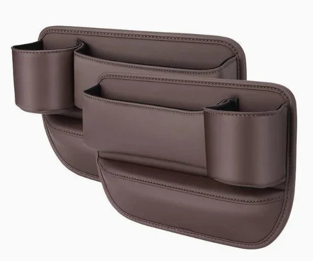 Multi-function Leather Storage Bag Car Seat Interior Accessories With Stitched Leather
