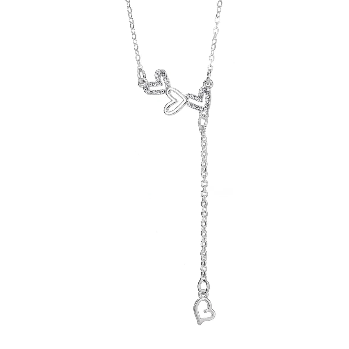 KISSWIFE Heart Zircon Tassel Necklace for Women