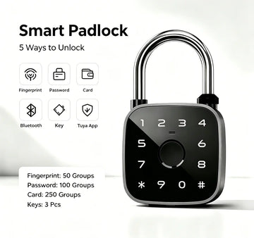 Smart Aluminum Alloy Padlock with Fingerprint Password RFID Card Key