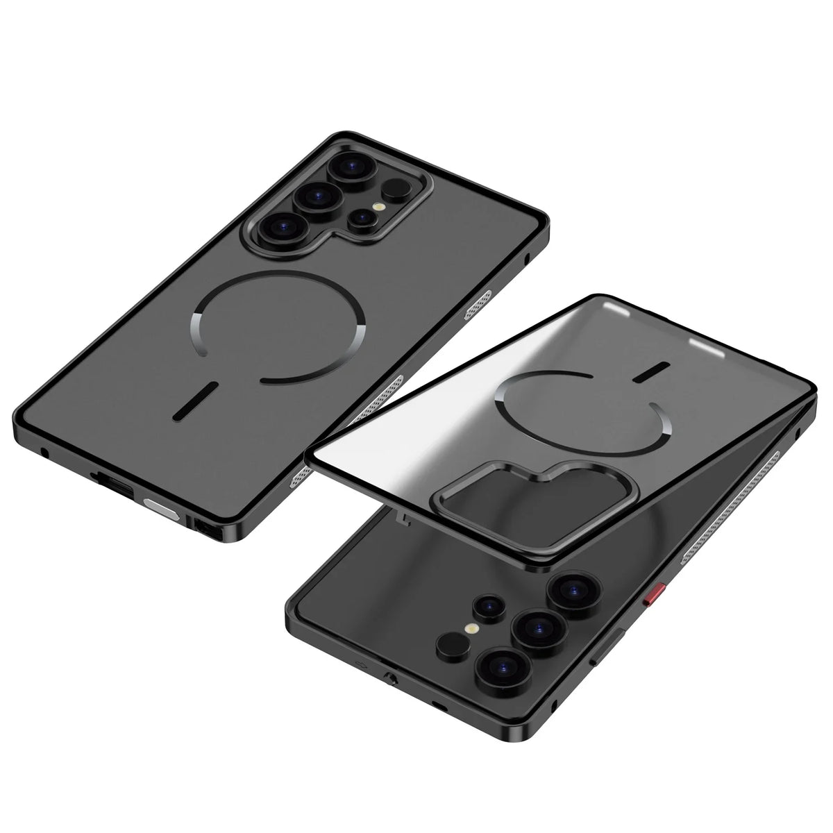 Metal Border Frosted PC Backplate Phone Case, For Samsung