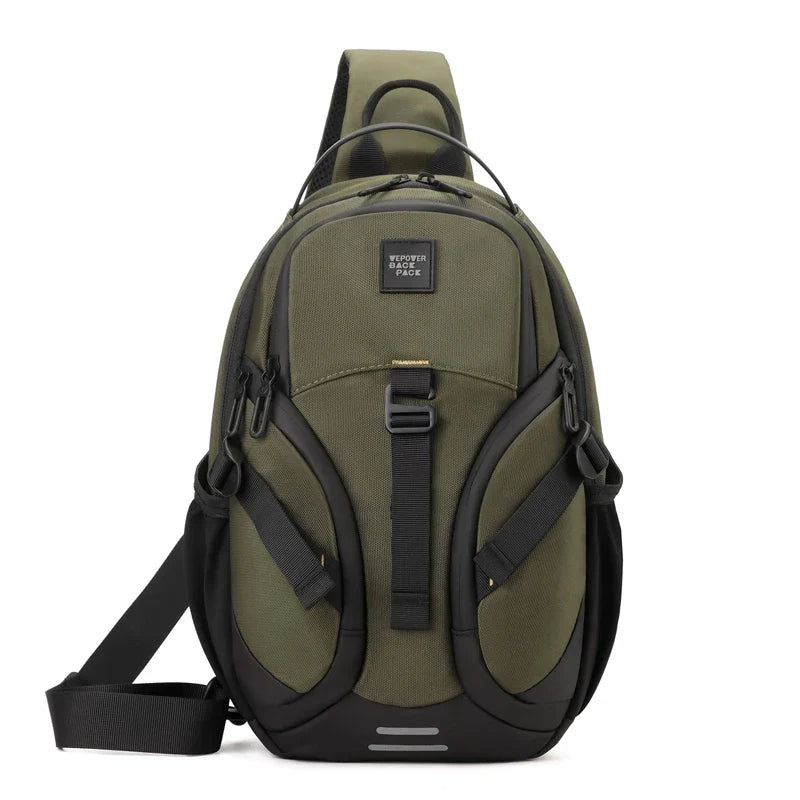 Men's Fashion Nylon Crossbody Chest Sling Bag for Travel Jogging