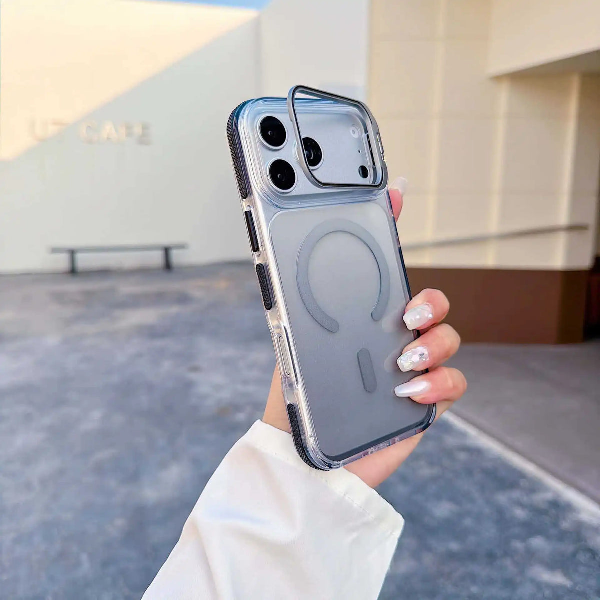 Invisible Lens Bracket Transparent Color Gradient PC TPU Shockproof Case