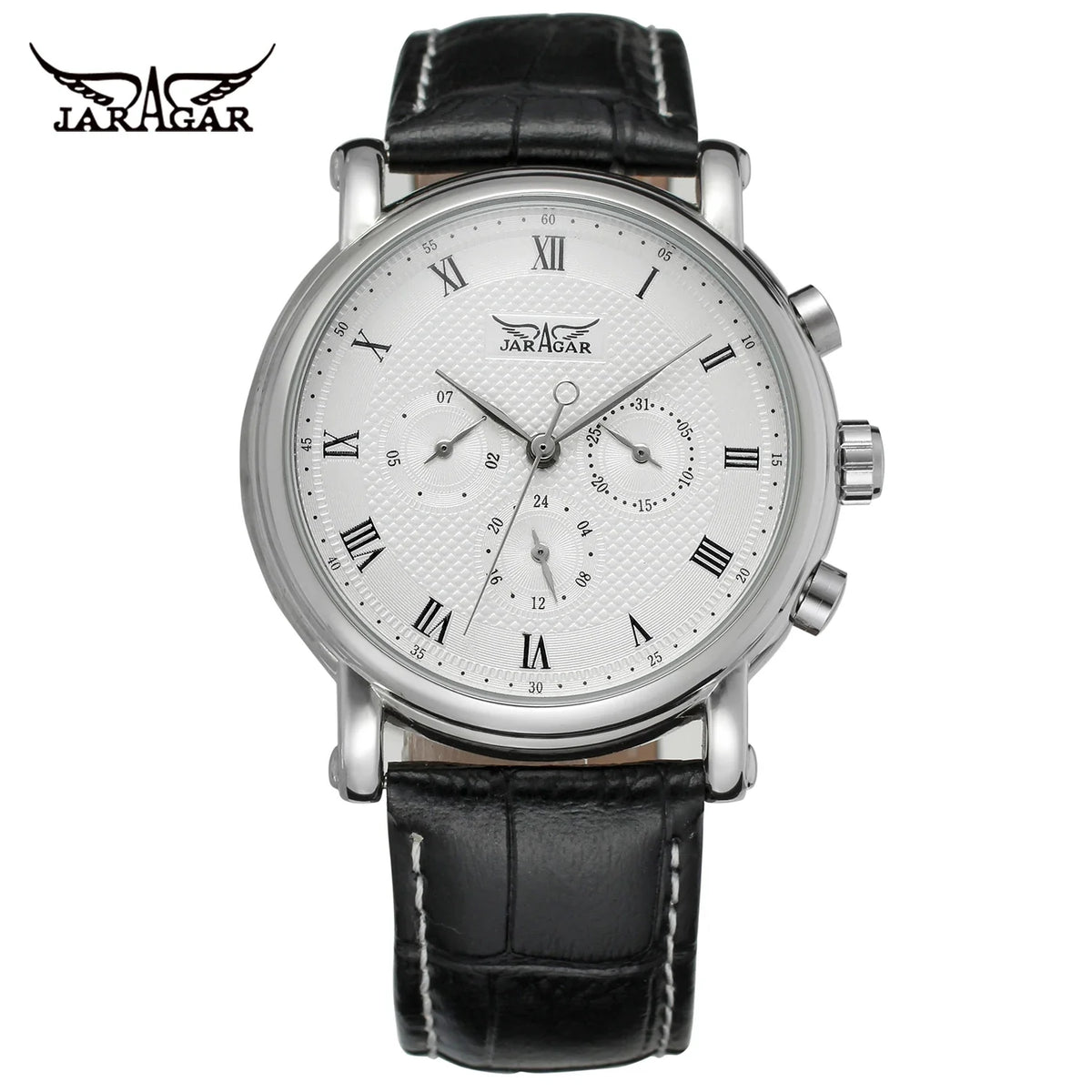 JARAGAR Men's Automatic Leather Watch