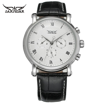 JARAGAR Men's Automatic Leather Watch