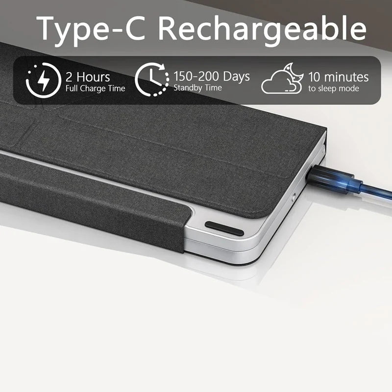 2-in-1 Foldable Touch Wireless BT Keyboard Portable with Magnetic