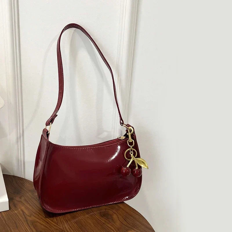 Women's PU Leather Handbag Single Strap Polyester Versatile Fashion