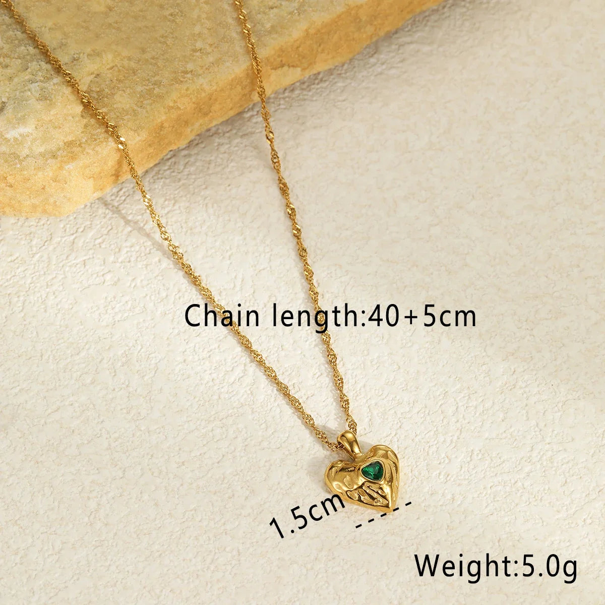 KITI Romantic 18K Gold Heart Necklace with Zirconia