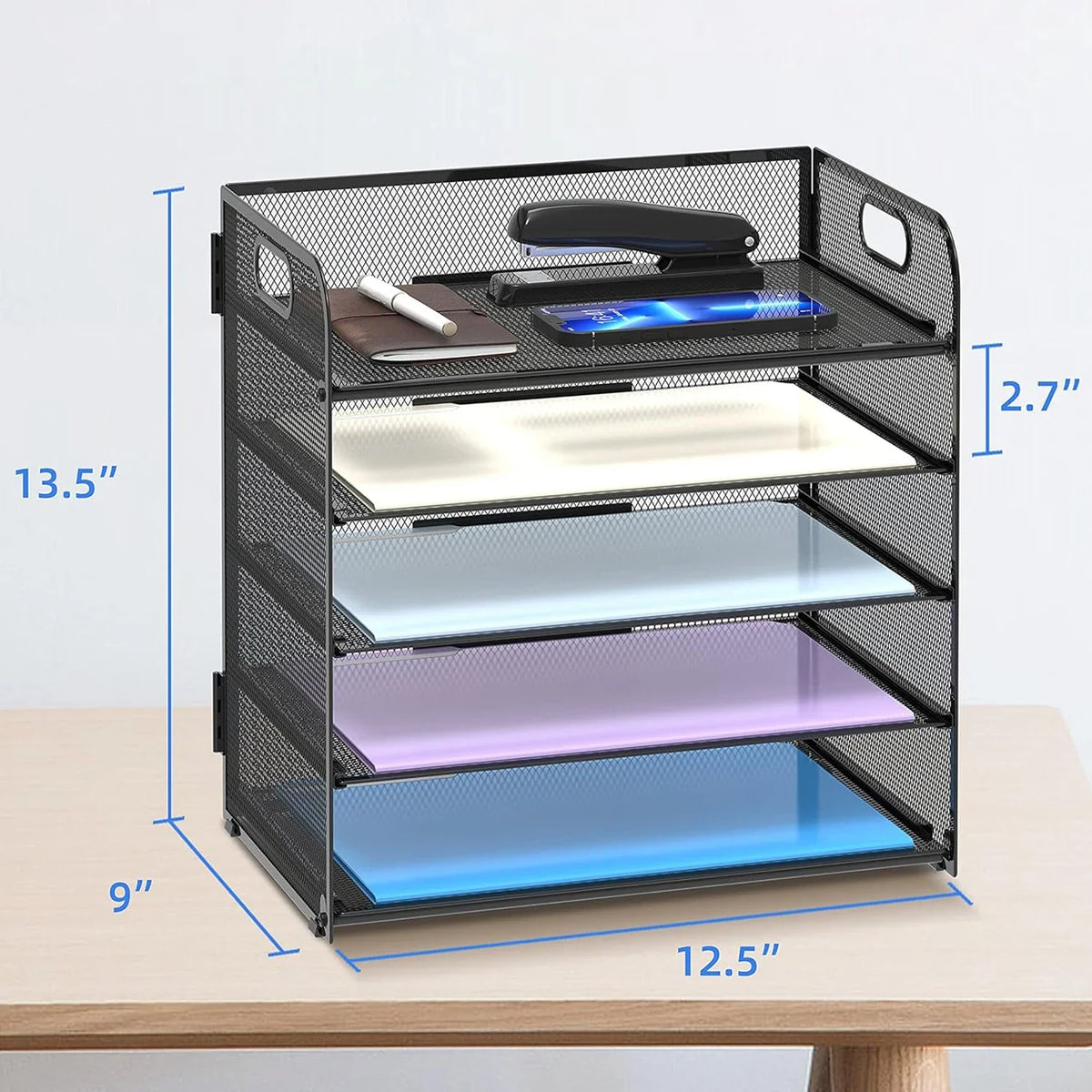 Manufacture Modern Multifunction Metal Mesh Desk File Letter