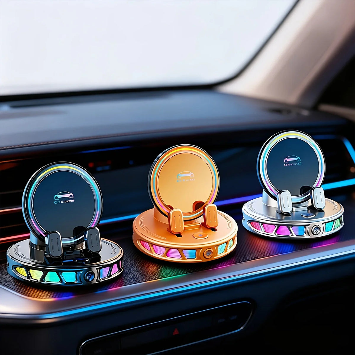 Suction Cup Car Phone Mount (360° Rotation) with LED Light |