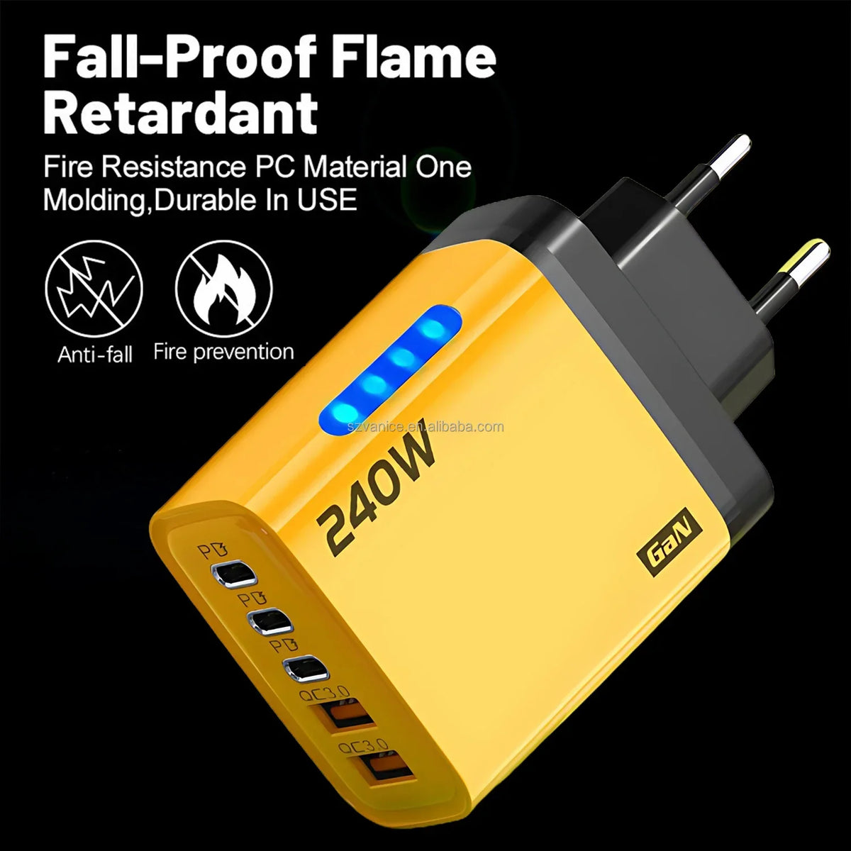 240W GaN Charger Adapter 5 Port PD USB Fast Charger 240W