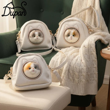 DUPAN 2026 New Cute Cat Head Pendant Backpack Women Large Capacity