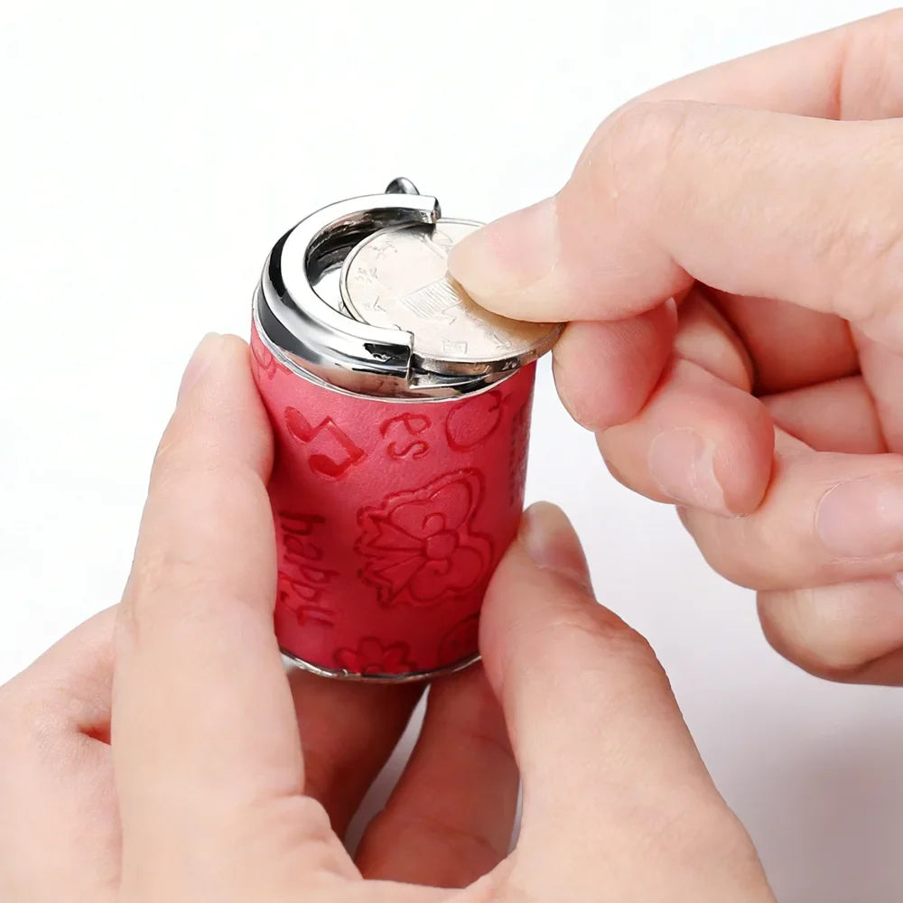 Metal Coin Bank Keychain Spring Loaded Coin Holder Keyring