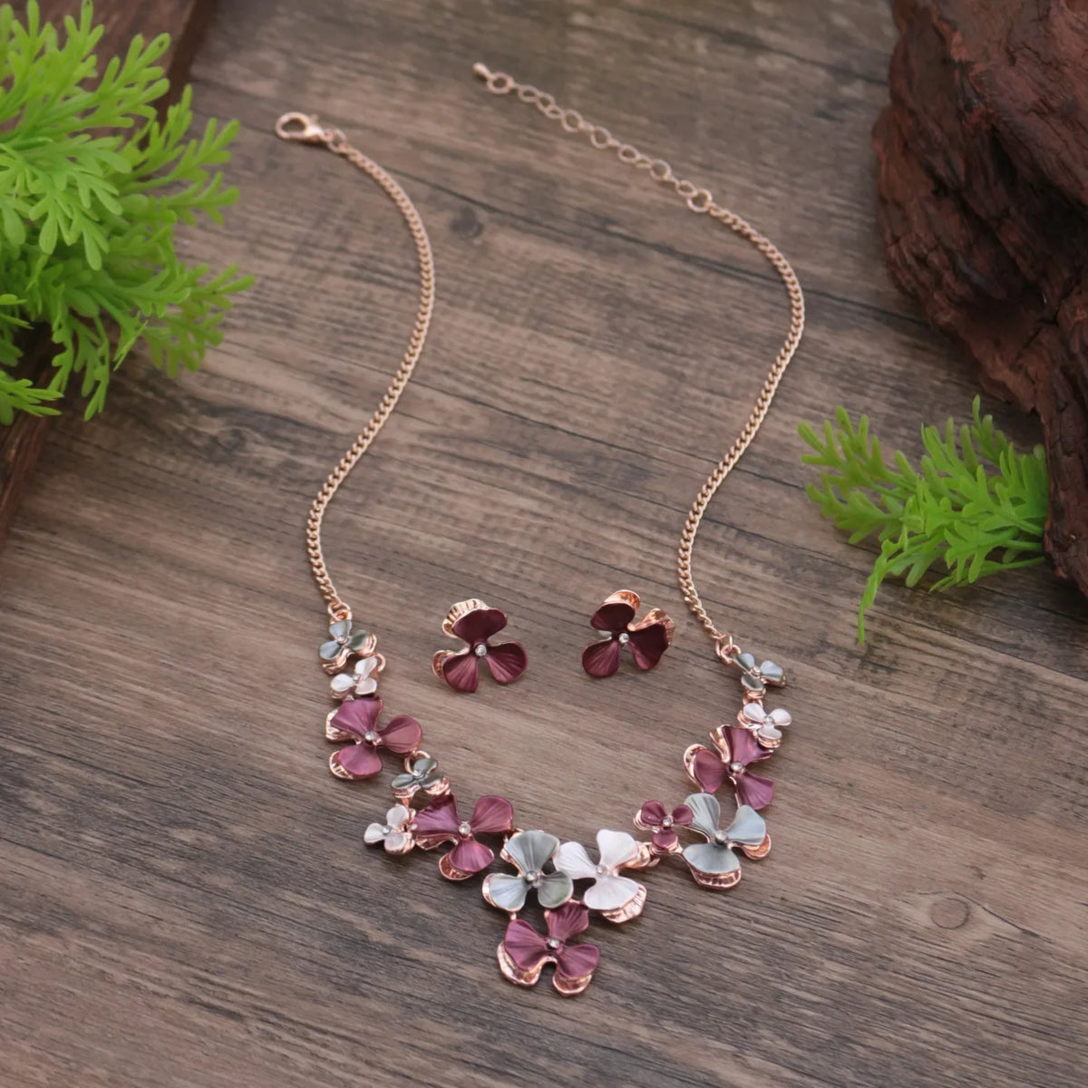 Elegant Zinc Alloy Flower Jewelry Set for Women