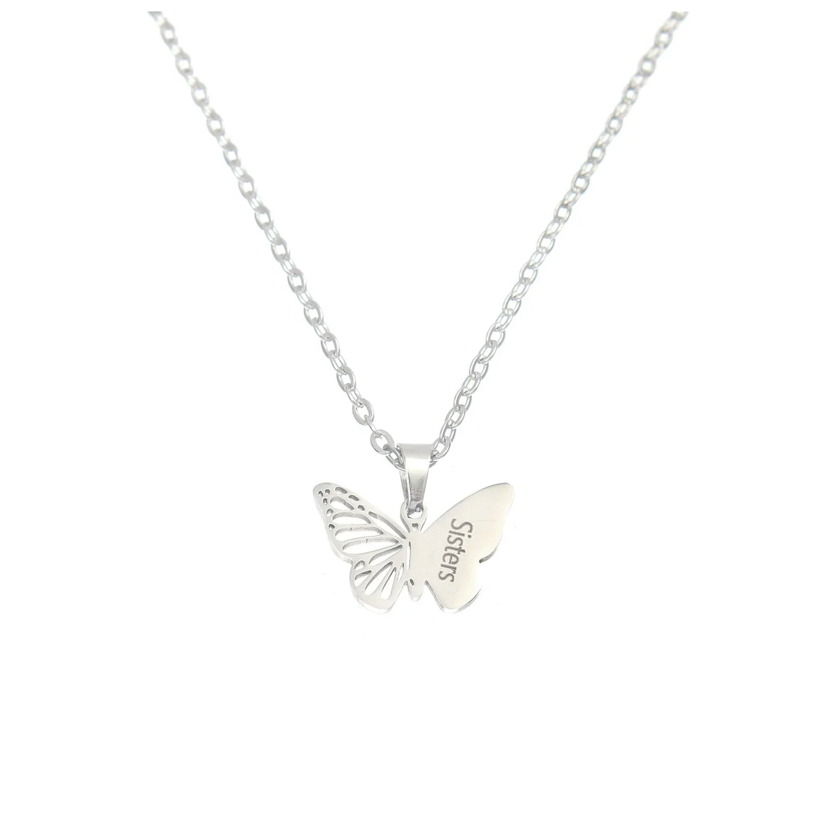 Hollow Butterfly Necklace - Gold & Silver