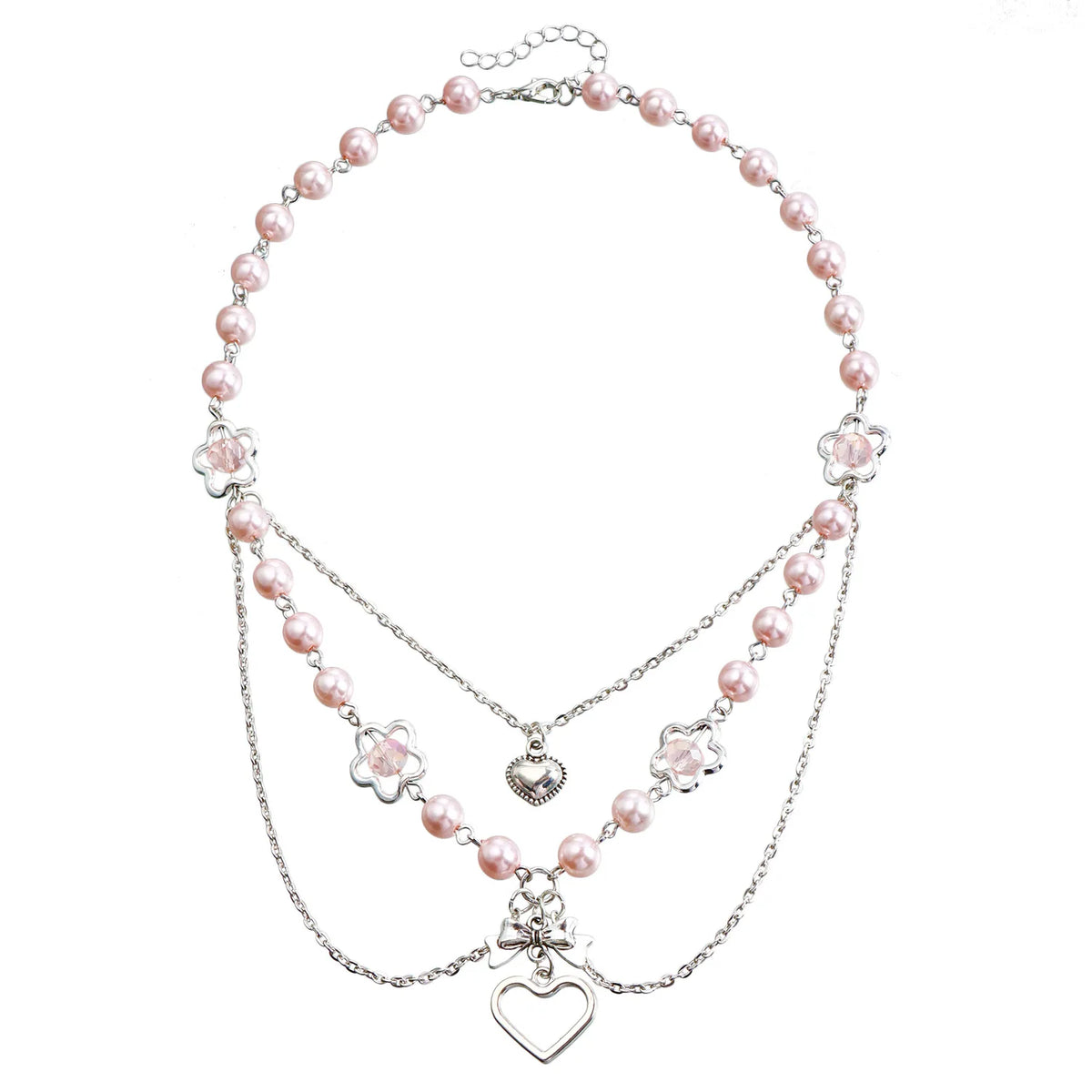 Elegant Pearl Heart Layered Necklace for Women