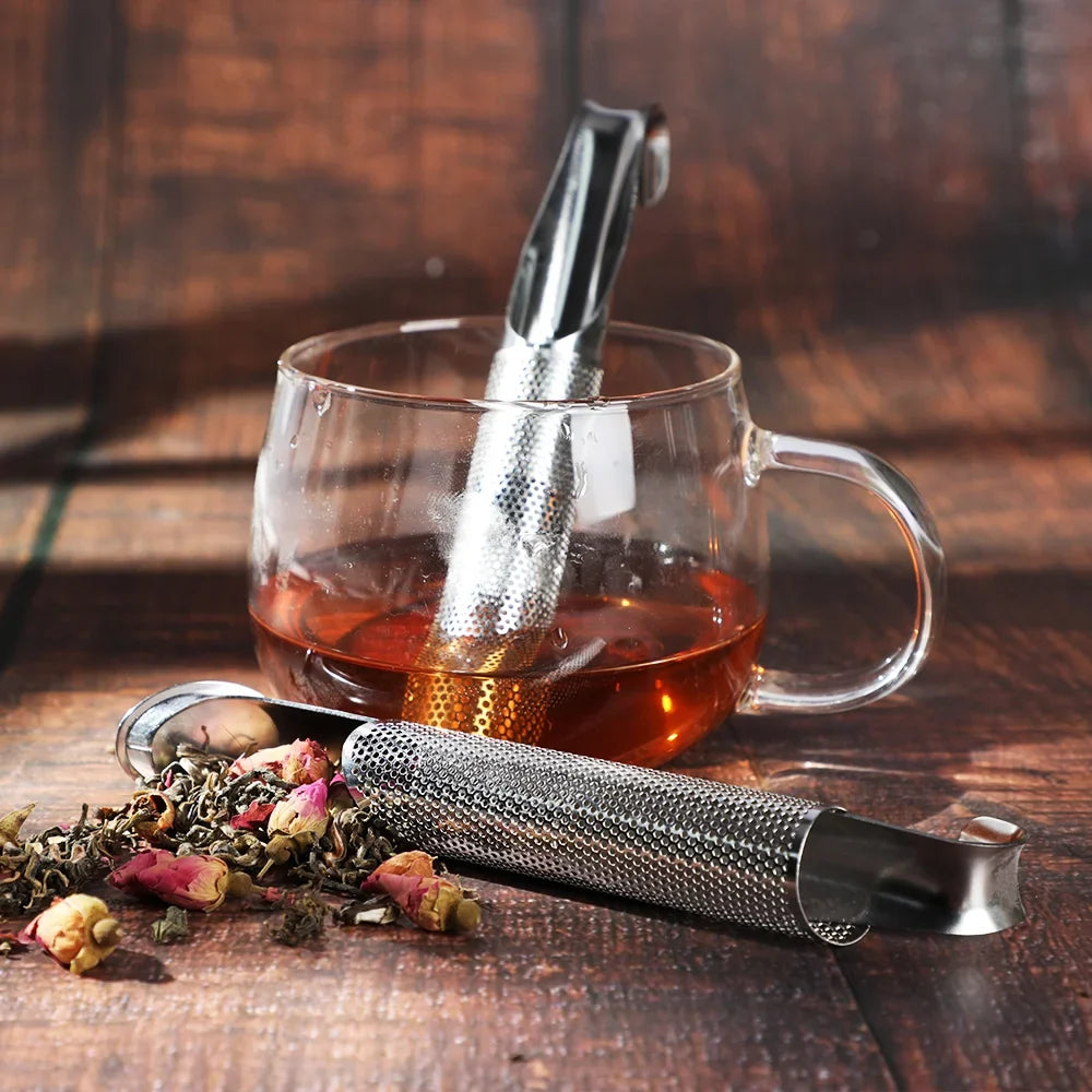 Pipe Tea Strainer Cylindrical Mesh Tea Filter Stainless Steel Unique