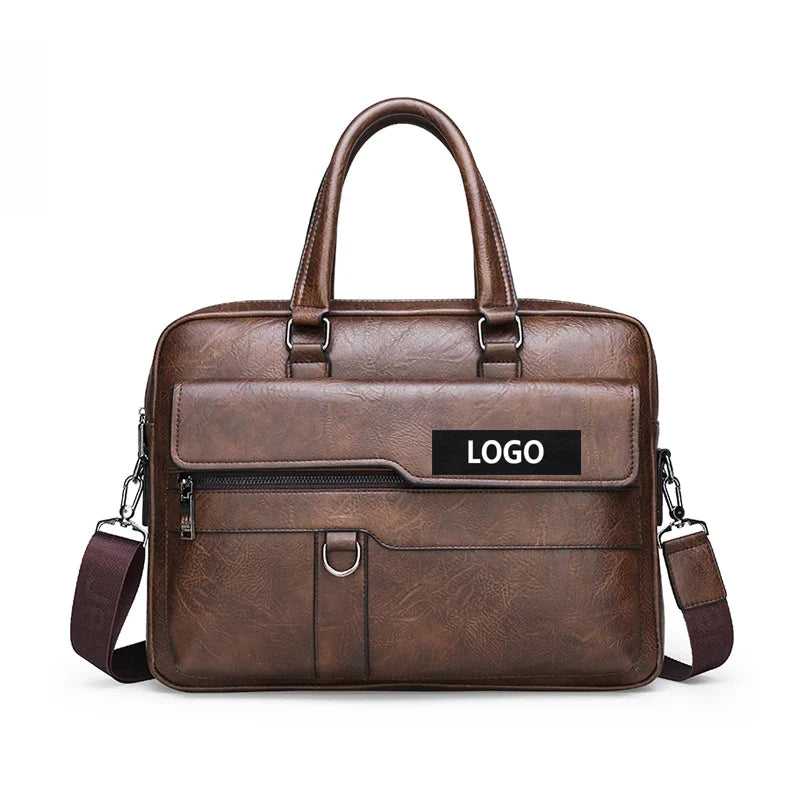 Business Man Handbag Fashion PU Leather Laptop Shoulder Bag