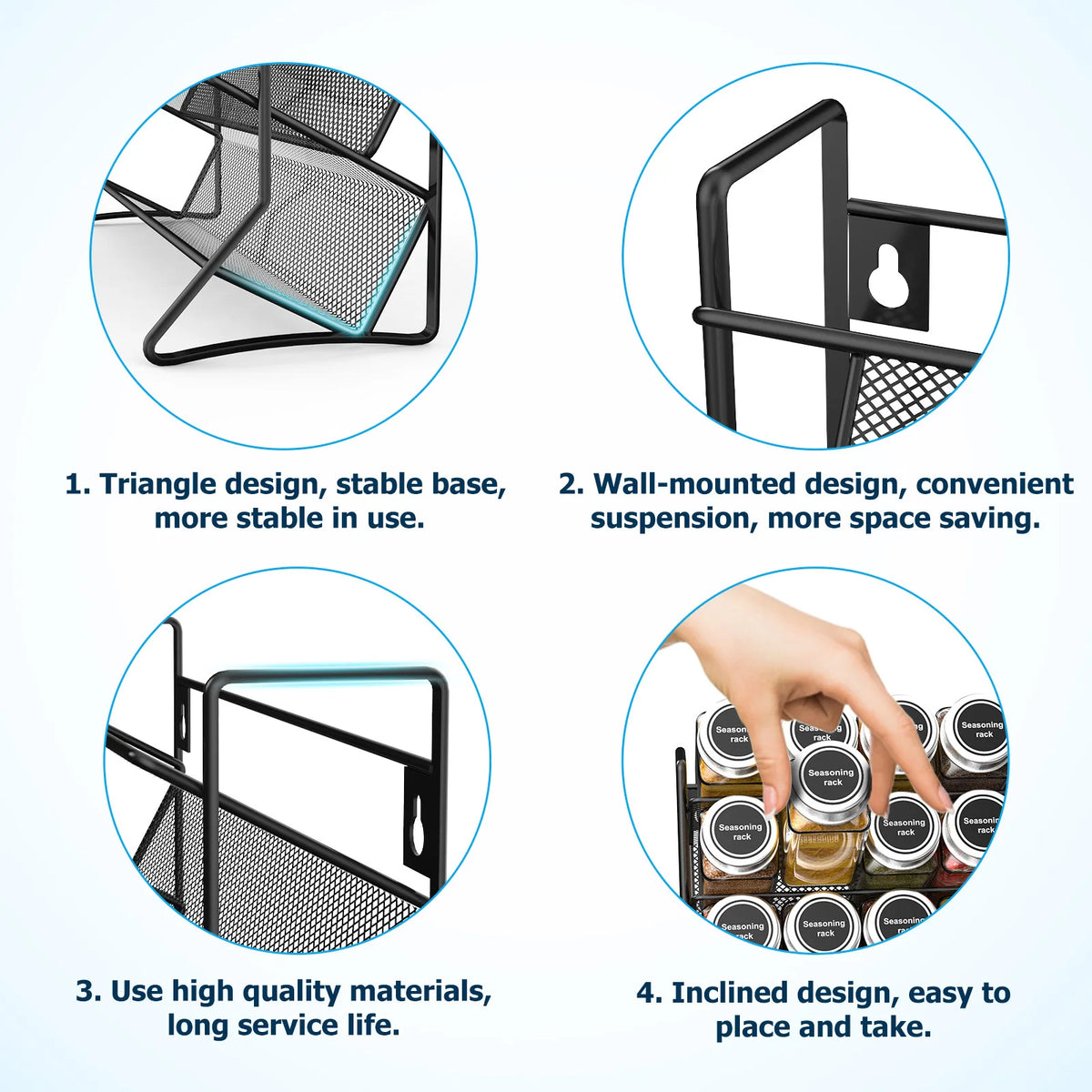 4-Tier Metal Spice Rack Organizer