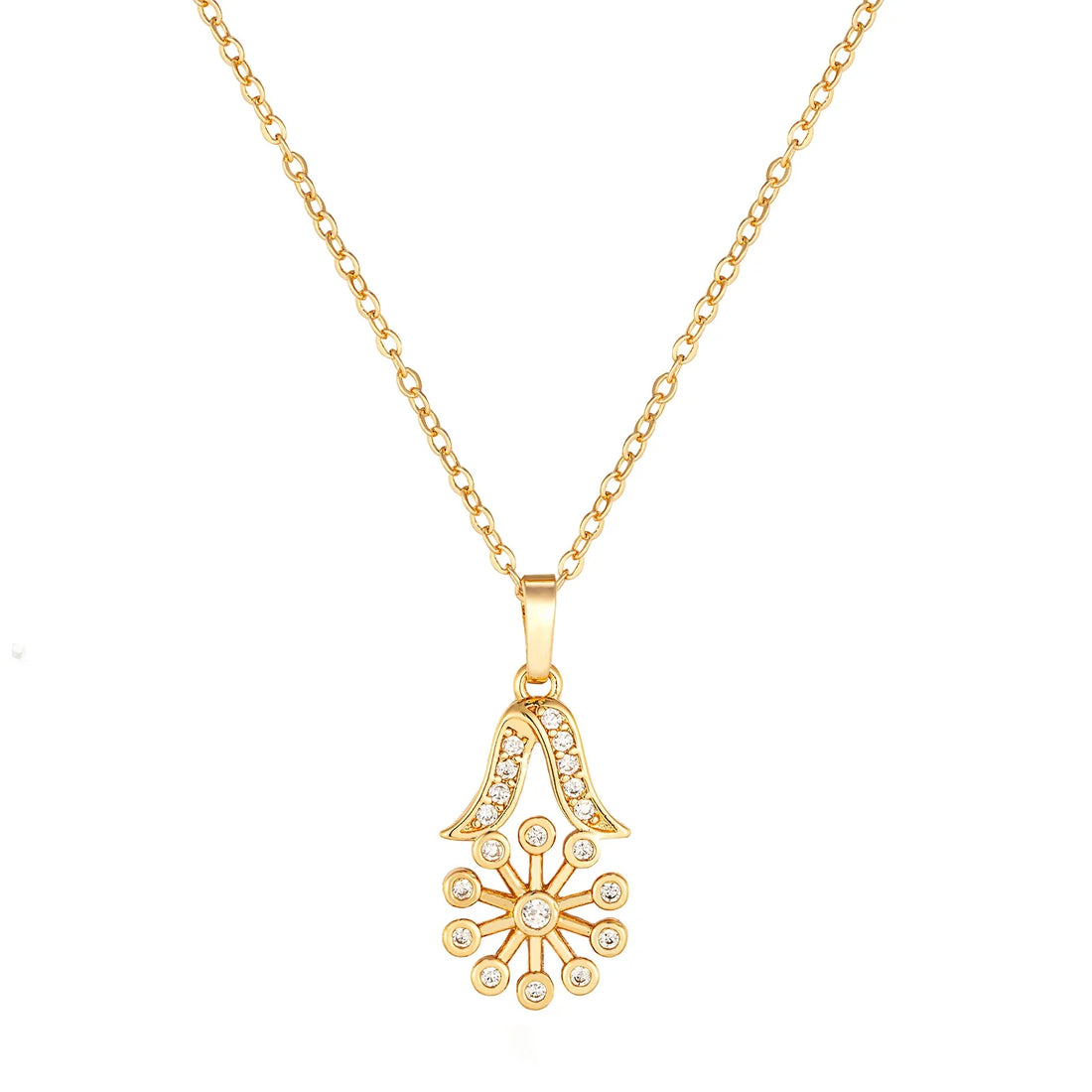 24K Gold Plated Zircon Flower Jewelry Set