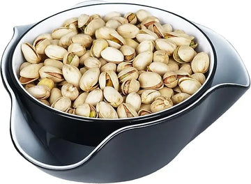 Ceramic Snack Serving Dish Double Dish Nut Bowl with Nut Seeds Shell Storage