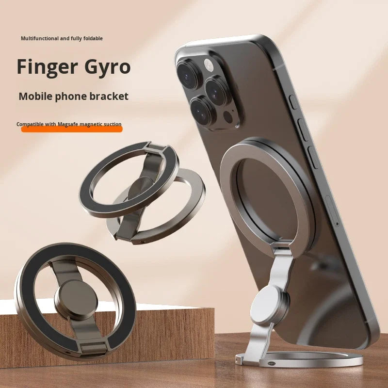 JILIAN Double-Sided Magnetic Metal Ring Holder Phone Stand Foldable