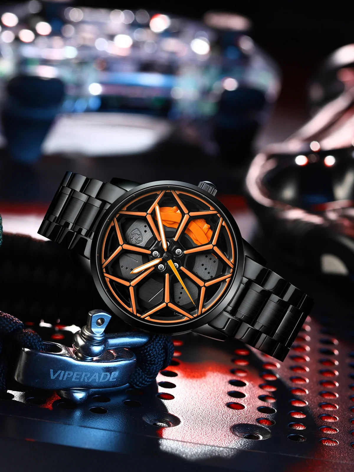 Original 3D Official Gyro Rim Watch High Quality Wholesale Wheel Watches Quartz Waterproof Wrist Car Wheel Watch Lambo URUS