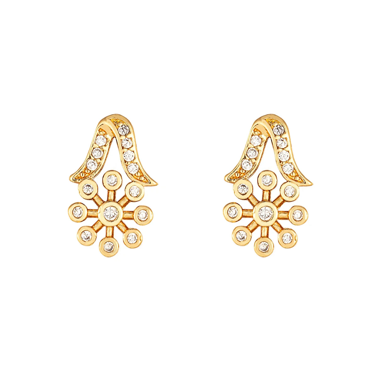 24K Gold Plated Zircon Flower Jewelry Set