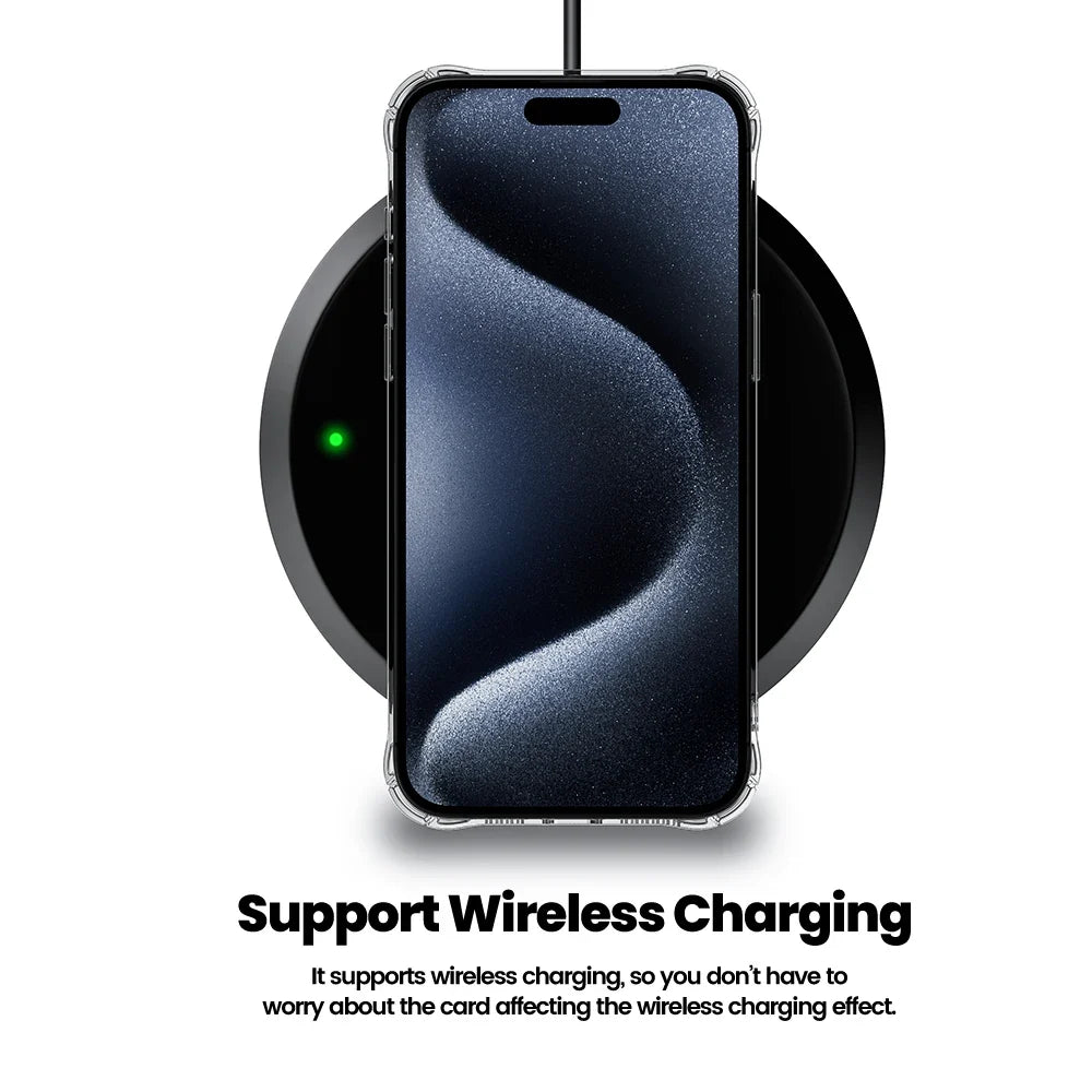 Premium TPU Case Card Storage Shockproof Wireless Charging Case