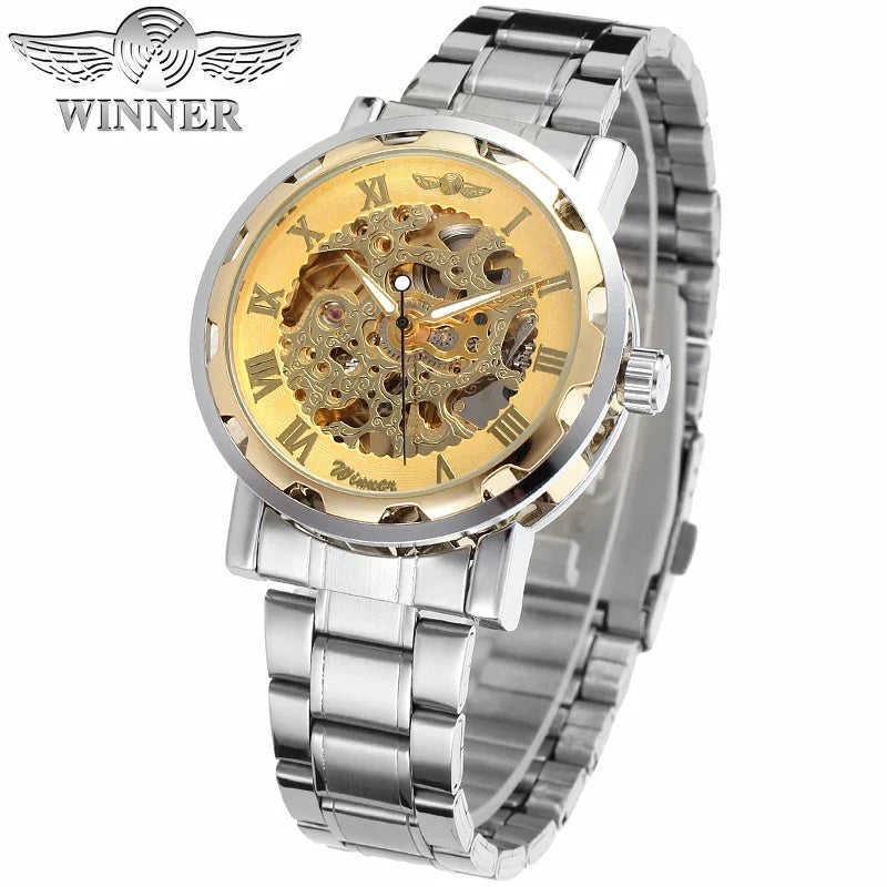 Luxury Gold Skeleton Automatic Watch