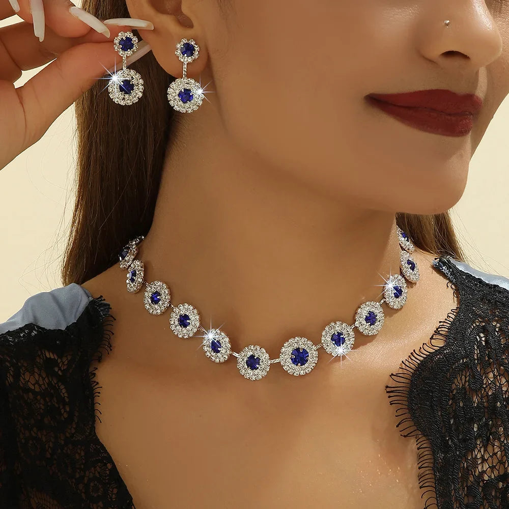 Elegant Water Drop Crystal Jewelry Set
