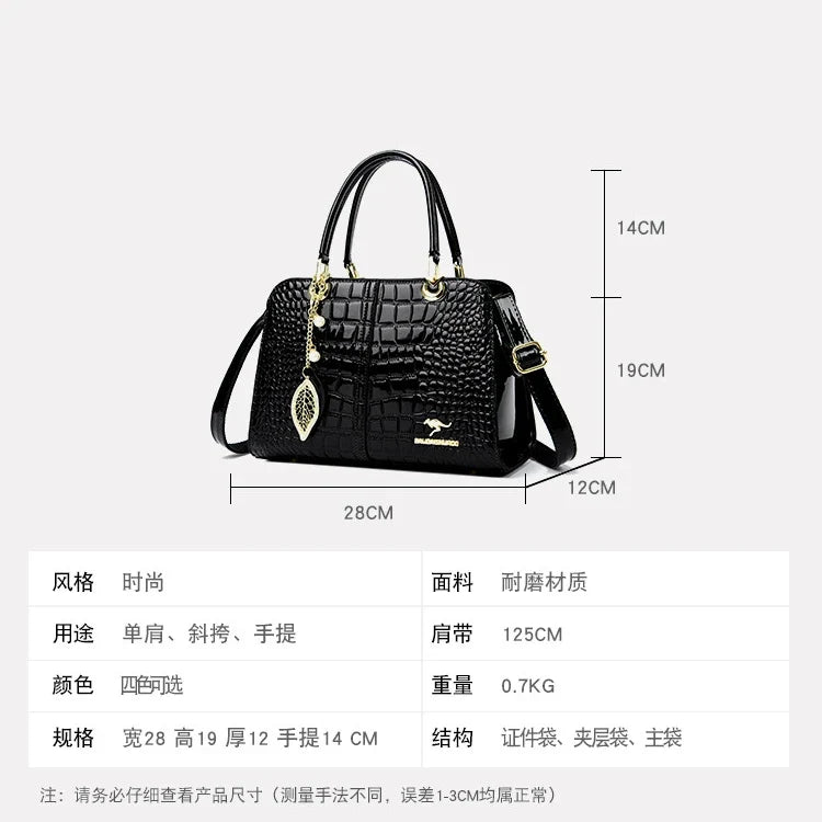 Large Capacity Shoulder Bag Handbag Grain Fashion Bags for Ladies