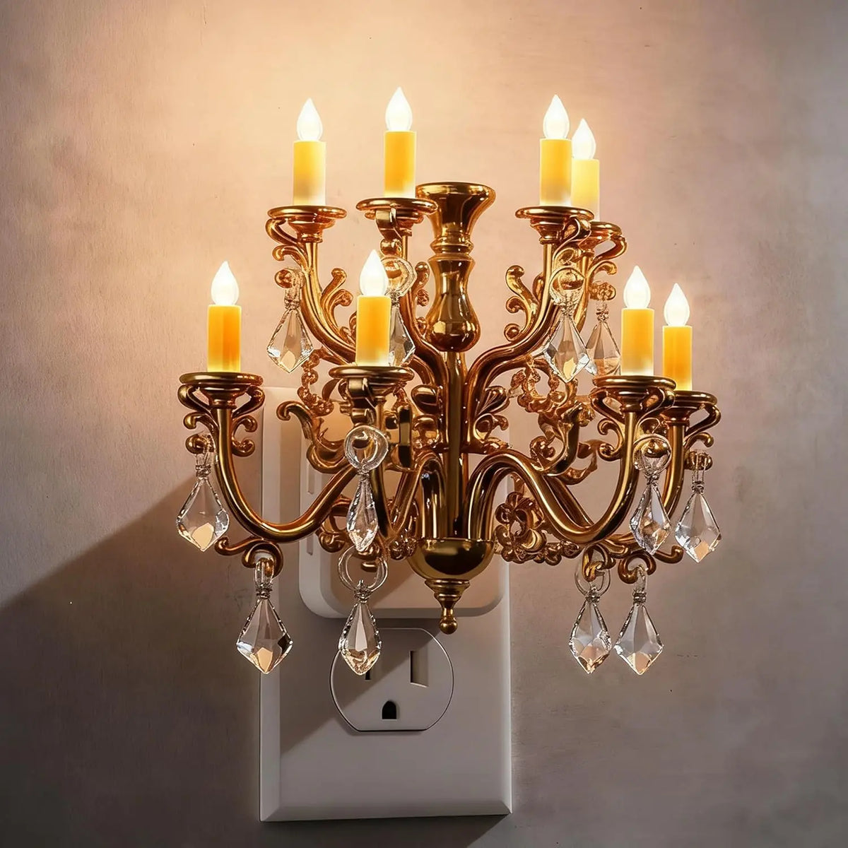 LOHAS Pendant-Style Night Lights Flameless Candle Rotatable Wall Plug