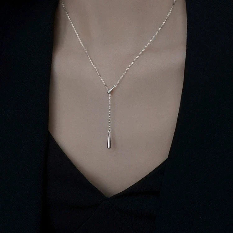 Silver Water Drop Luxury Necklace