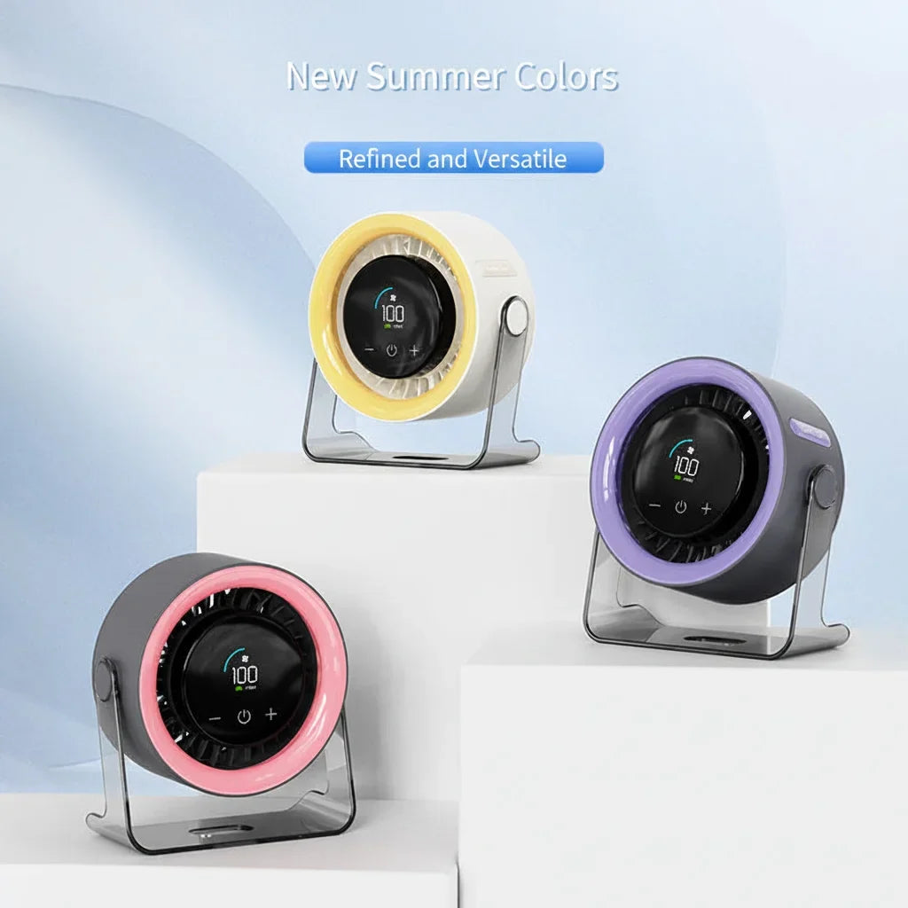 Bladeless Table/Desk Fan with Touch Control 100 Speeds Rechargeable