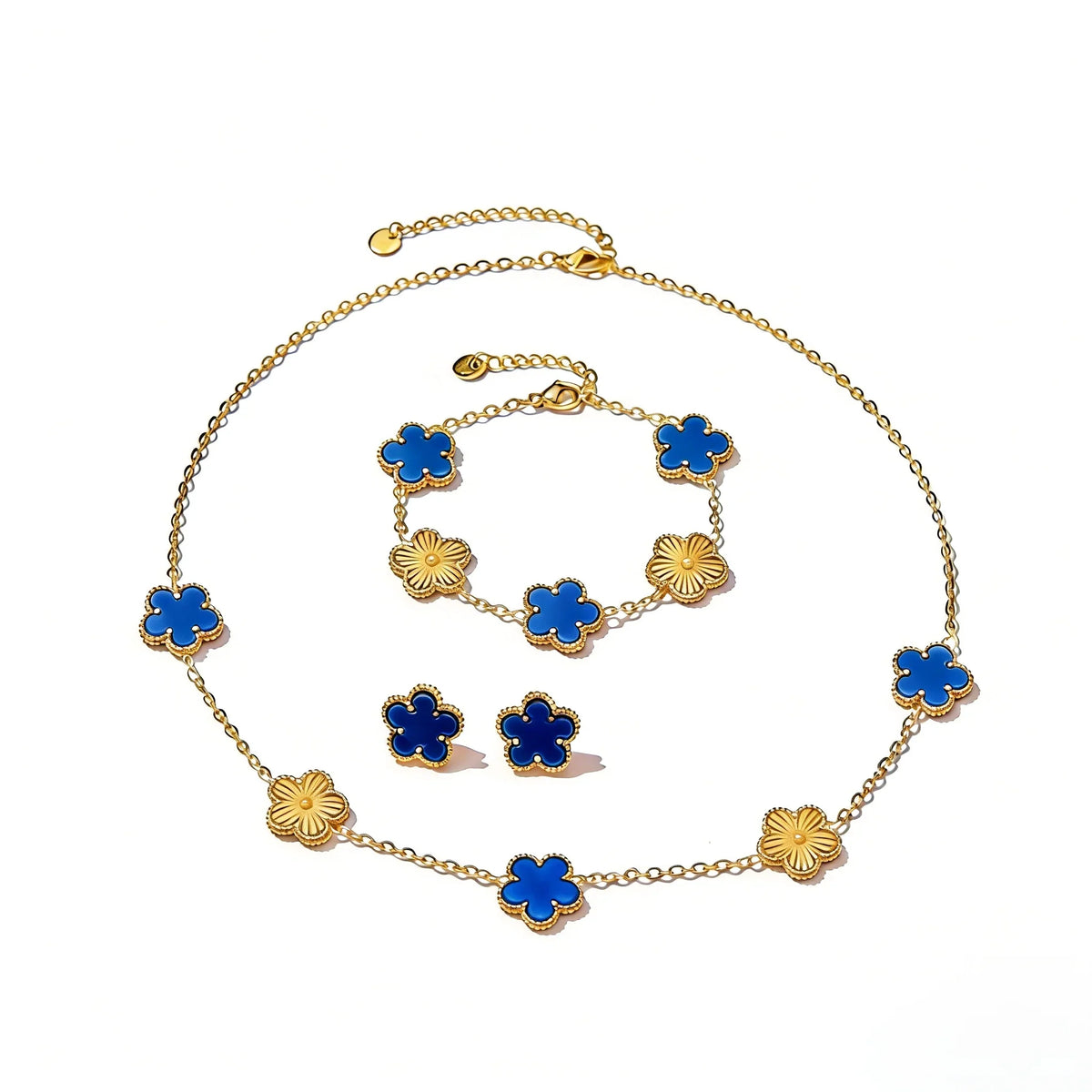 Elegant Five Clover Stainless Steel Jewelry Set