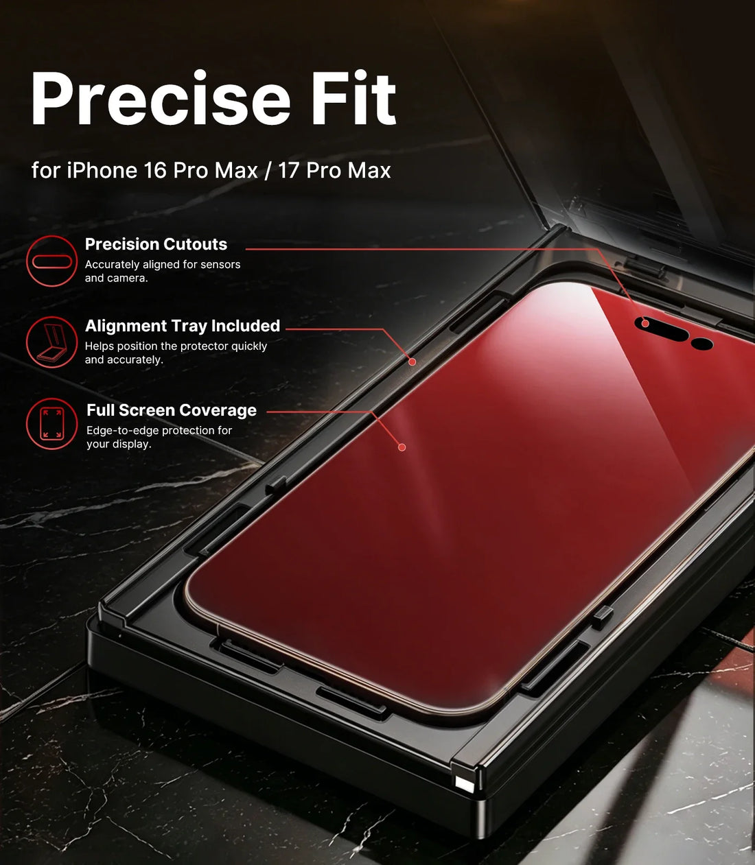 Colorful 9H Hardness Easy Installation Privacy Tempered Glass